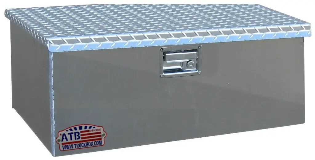 [A-TC41C-181836S-T] A-TC41C - 18"H x 18"D x 36"W - Aluminum Truck Top Chest Box (Fifth Wheel) Toolbox, HD, All Smooth Body, Diamond TP Top Open Single Lid with Gas Springs and Single Lift Handle Lock.