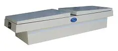[S-HCC3-182472-WX] S-HCC3 18"H x 24"D x 72"W - Steel Pickup Cross Toolbox, HD, Double Top Open Lids, Pro-Sliding Tray with Push Button Lock, Powder Coated White Finish.
