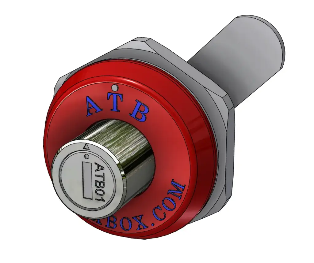 1A067-ATB02-RK - Push Button Lock with Straight Cam Assembly, Ringed Keys, Retaining Clip and Body Nut, Seal Gasket for Toolboxes, Fits Cross and Side Box Toolboxes.