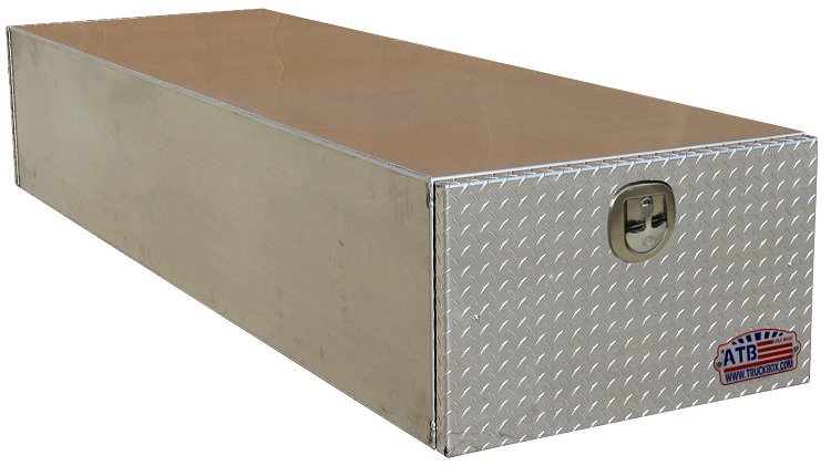  A-CG51- 18"H x 101"D x 30"W - Aluminum Super HD Semi Truck Trailer Cargo Toolbox, Smooth Body, Diamond TP Both End Drop Open Doors with SS DT-Handle Locks
