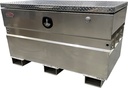 A-CS54 - 36"H x 36"D x 72"W - Aluminum Chest Safe (Contractor Jobsite Box) Toolbox, with Forklift Slots, Super HD, Smooth Aluminum Body, Top Open Single TP Lid with Gas Springs and Pad-Lock Secure Lock.