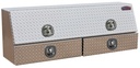 A-DU41 21"H x 16"D x 60"W - Aluminum Drawer Utility Toolbox, HD, Single Top Hinged Door and Double Drawers, DT-T-Handle Locks, Smooth Main Body and Diamond TP Bright Finish.