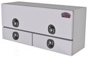 A-DU42-21"H x 16"D x 48"W - Aluminum Top Mount Drawer Utility HD Toolbox, Smooth Body, Diamond TP Single Top Hinged Door with Double Drawers & DT-Handle Locks