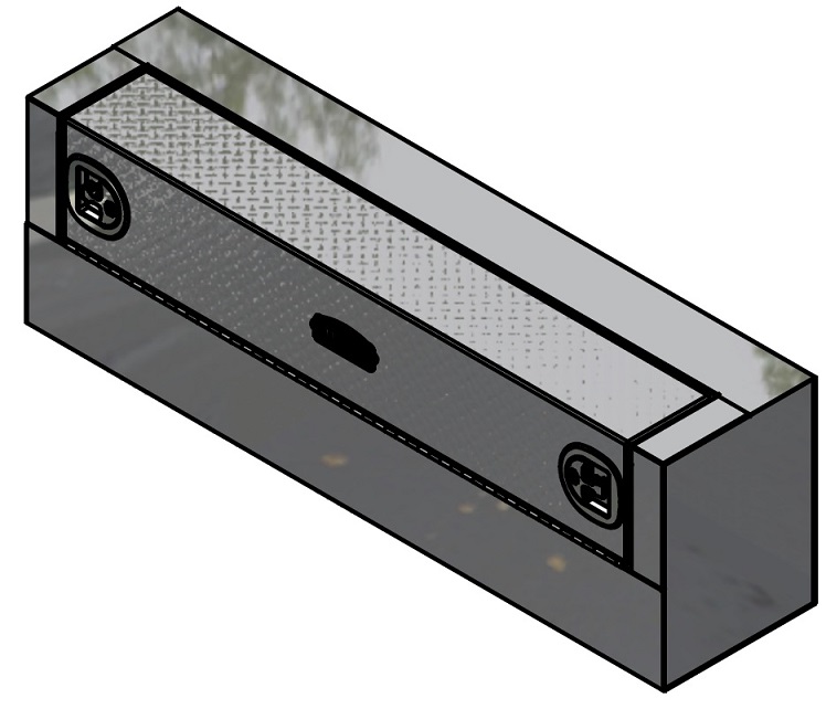 A-FI42 - 18"H x 14"D x 58"W - Aluminum Pickup Fender Inside HD Toolbox, Left Smooth Body, Diamond TP Single Drop Open Door with SS T-Handle Lock, Powder Coated MX-Black