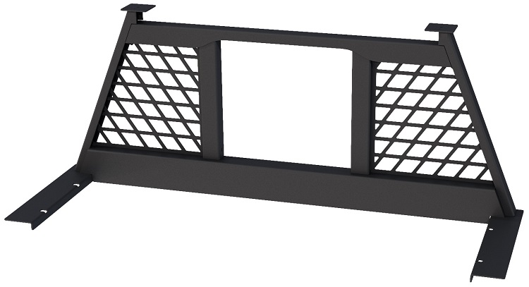 [A-HF63W-2672-SBX] A-HF63W - 26"H x 3"D x 72"W (T48.9) - .190g Aluminum Pickup HD Front Headache Rack, Tri-Rect Screens, Window, Powder Coated MX-Black 