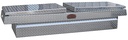 A-HG4 - 16"H x 28"D x 72"W - Aluminum Pickup Cross Toolbox, HD, with Pro-Sliding Tray, Mounting Hardware, All Diamond TP Bright Finish. Double Top Open Lids and Push Button Lock.