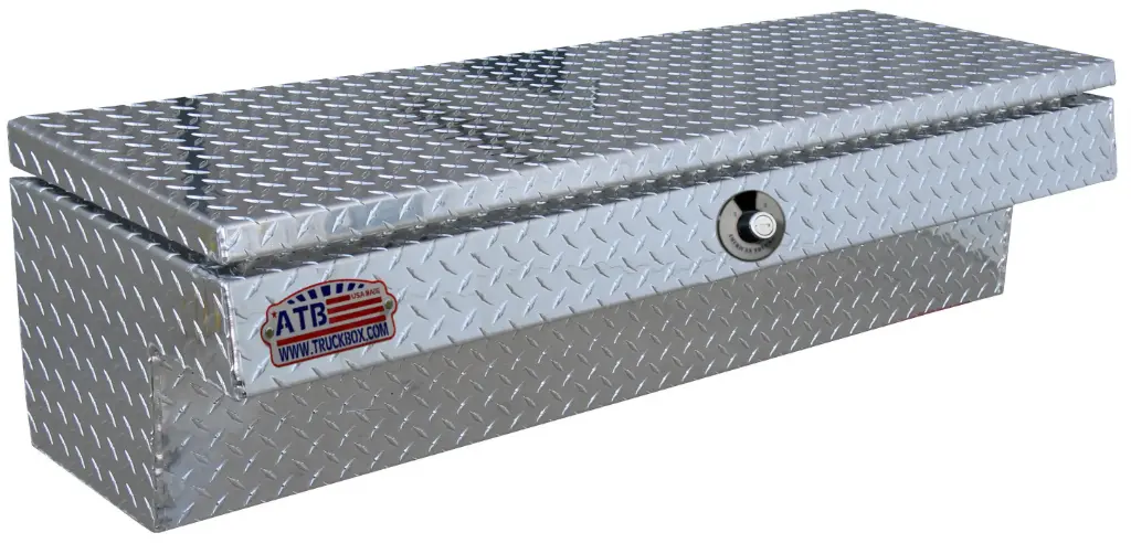 A-HS4 - 14"H x 17"D x 36"W - Aluminum Super HD Pickup Truck Side Toolbox, High Capacity, Smooth Body, Diamond TP Finish Lid with Push Button Lock with Tray & Mounting Hardware 