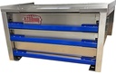A-IK41 - 15"H x 15"D x 36"W - .090 Aluminum Drawer Insert Kit with Removable Dividers, HD, 3 Drawers (Top D1=3" / D2-3=4") with Rubber Inside Mats & 250lb Lock-In/Out Slides.