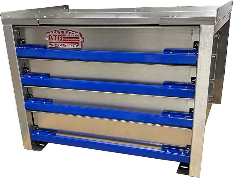 [A-IK41-182136-S4] A-IK41 - 18"H x 21"D x 36"W - .090 Aluminum Drawer Insert Kit with Removable Dividers, HD, 4 Drawers (Top D1-2=3" / D3-4=4") with Rubber Inside Mats & 250lb Lock-In/Out Slides.