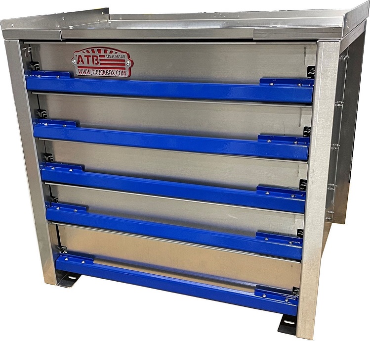 [A-IK41-222436-S5] A-IK41 - 22"H x 24"D x 36"W - .090 Aluminum Drawer Insert Kit with Removable Dividers, HD, 5 Drawers (Top D1-3=3" / D4-5=4") with Rubber Inside Mats & 250lb Lock-In/Out Slides.