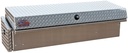 A-LS4 - 16"H x 17"D x 65"W - Aluminum HD Pickup Truck Low Profile (EZ Grab) Right Side Toolbox, Smooth Body, Diamond TP Single Top Open Lid with Push-In Lock, with Pro-Sliding Tray, 36" Drawer & M-Hardware 