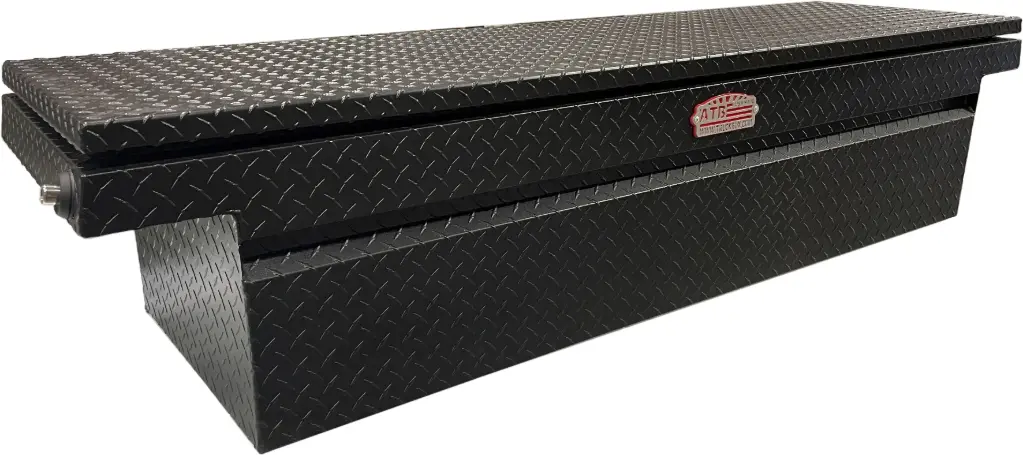 A-MC3 - 16"H x 20"D x 72"W - Aluminum Pickup Medium Profile HD Cross Toolbox, All  Diamond TP Finish, with Pro-Sliding Tray & Mounting Hardware, Single Top Open Lid with Push Button Locks, Powder Coated MX-Black