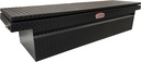 A-MC4 - 16"H x 24"D x 72"W - Aluminum Pickup Medium Profile HD Cross Toolbox, with Pro-Sliding Tray, Mounting Hardware, All Diamond TP Texture Black Powder Coat Finish, Single Top Open Lid, and Push Button Locks
