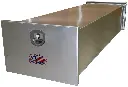 A-PE51 - 12"H x 101"D x 20"W - Aluminum Semi Trailer Panel Box, Super HD, Bright Smooth Finish, Drop Open Single Smooth Doors without Cable Supports and One DT-T-Handle Locks Centered.