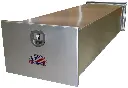 A-PE51 - 16"H x 101"D x 24"W - Aluminum Semi Trailer Panel Box, Super HD, Bright Smooth Finish, Drop Open Single Smooth Doors without Cable Supports and One DT-T-Handle Locks Centered.