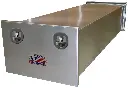 A-PE51 - 18"H x 101"D x 36"W - Aluminum Semi Trailer Super HD Panel Box, All Smooth Finish, Drop Open Single Doors (No Cable Supports) and Double DT-T-Handle Locks.