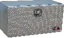 A-SG52 - 18"H x 18"D x 36"W - Aluminum Semi Truck Trailer Underbody Toolbox, Super HD, All Smooth Body, Single Drop Open Diamond TP Finish Door with Chains and SS DT-Handle Locks