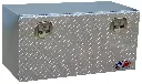 A-SG52 - 18"H x 24"D x 72"W - Aluminum Semi Truck Trailer Underbody Toolbox, Super HD, Smooth Body, Diamond TP Finish Single Drop Open Door with Chains and SS DT-Handle Locks