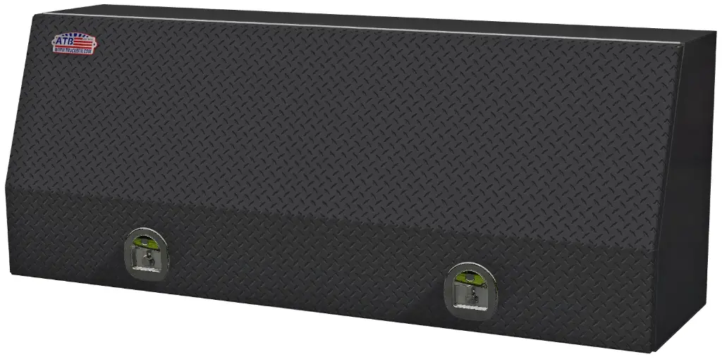 A-SU41 - 21"H x 16"D x 60"W - Aluminum Top Side Mount Compartment Utility HD Toolbox, All Smooth Body, Diamond TP Single Top Hinged Door, with Shelf & SS DT-Handle Locks, Powder Coated MX-Black