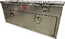 A-TB41 - 20"H x 14"D x 48"W - Aluminum Top Bottom Utility Truck Toolbox, HD, All Smooth Body, Diamond TP Finish Single Top Open Lid with Gas Springs and All Smooth Single Drop Open Door with Locks