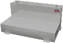 A-TL51 - 24"H x 31"D x 54"W - 10g Aluminum L-Shape Fuel Tank, 98 Gal, Mounting L-Brackets, Double Baffled, Two 2" & One 1-1/2" Top Fittings & 3/8" Bottom Side Drain.