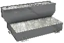 A-TL52 - 24"H x 31"D x 58"W - 10g Aluminum L-Shape Fuel Tank, 94 Gal, with Mounting L-Brackets, Double Baffled, Two 2" & One 1-1/2" Top Fittings & 3/8" Bottom Side Drain.