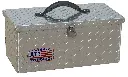 A-TO31C - 10"H x 10"D x 20"W - Aluminum Handyman Tote Toolbox with Tray, Top Carry Handle & Single Pull Latch, All Diamond TP Bright Finish.