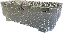 A-TT52 - 20"H x 24"D x 58"W - Aluminum Pickup Truck HD Chest Fuel Tank Combo Toolbox, 66 Gal, Fender Notched, All Diamond TP Finish, Top Open Single Lid with Gas Springs and Lift Handle Lock.