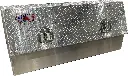 A-TU41 - 21"H x 16"D x 60"W - Aluminum HD Top Side Utility Flat Bed Truck Trailer Toolbox, All Smooth Body, Diamond TP Single Top Hinged Slanted Door with Gas Springs & DT-T-Handle Locks.