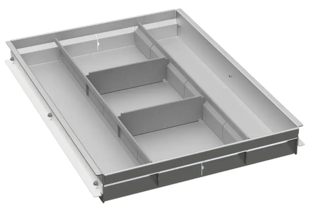 TY41 - 3" H x 21" D x 25" W - Aluminum Sliding Tool Tray Kit (Spare) for LG, HG, HC & MC Boxes, 24" D Toolboxes and with Removable Divider Bins