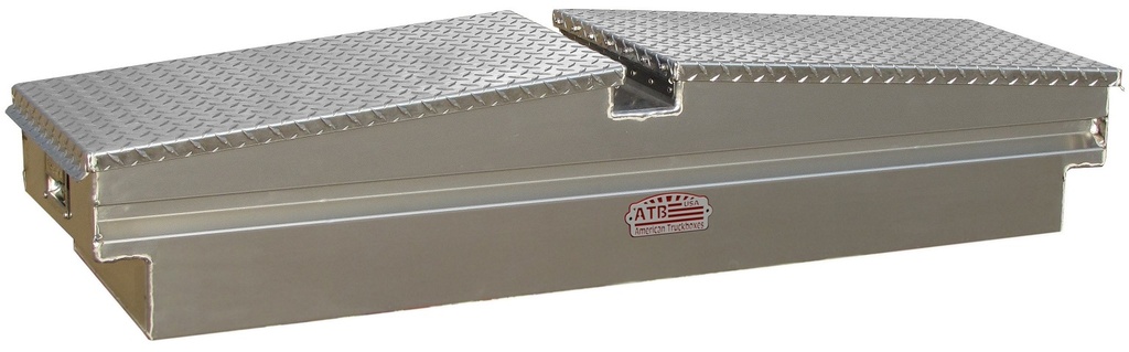 A-UC41 17"H x 17"D x 56"W - Aluminum UTV Cross Box for Kubota, HD, Sliding Tray with Dividers, Smooth Body And Diamond TP Double Top Open Tapered Lids with Gas Springs.