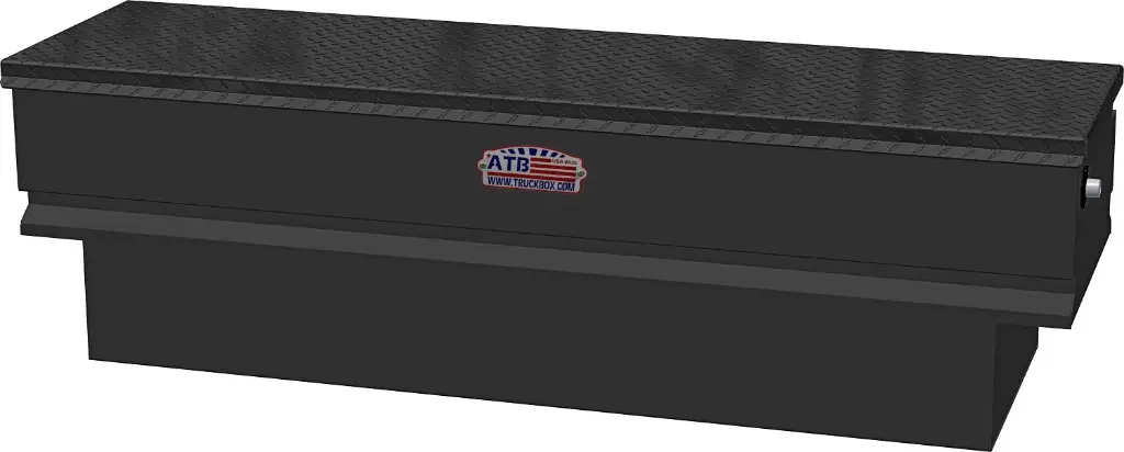 A-UC41 17"H x 17"D x 59"W - Aluminum UTV Cross Box for Gator-Polaris Ranger, HD, All Smooth Body, Diamond TP Single Top Open Lid with Gas Springs and Push Button Lock & Sliding Tray with Dividers, Powder Coated MX-Black