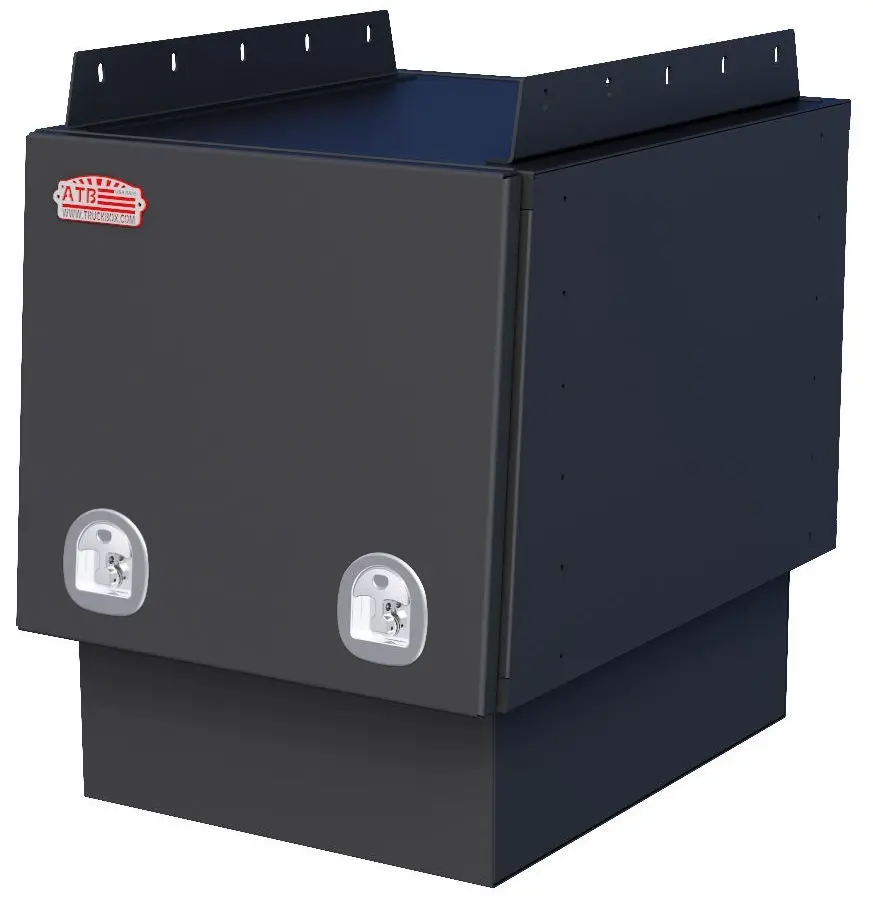 A-UU51 - 40"H x 42"D x 60"W - Aluminum UTV Utility Toolbox (Fits Kubota 1100), Single Top Hinged Back Door (Access from back of UTV) and with Adjustable Shelf, Powder Coated MX-Black.