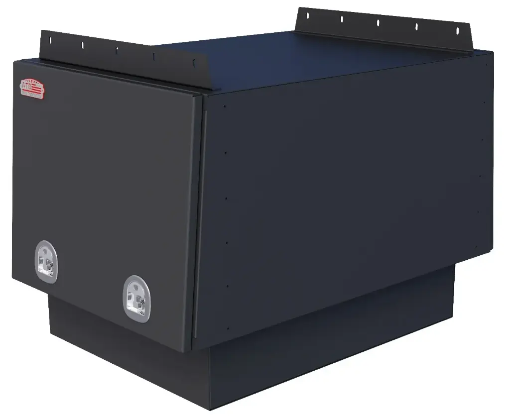 [A-UU52R-406041DT-T1BX] A-UU52 - 40"H x 60"D x 41"W - Aluminum UTV Utility Toolbox (Fits Kubota 1100), Double Top Hinged Back Door (Access from back of UTV) and with Adjustable Shelf, Powder Coated MX-Black.