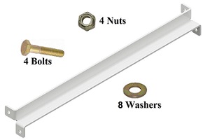 CHS62 - 2"H x 2"D x 29.5"W – Steel Chain Hanger Kit (Fits 30" SB51 Boxes), 7/16" Bolt Mounts, Powder Coated Gloss White Finish