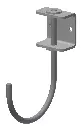 Swivel Steel Hook 6"H x 4.3"D x 1/2" Diameter - Two 1/4 Mounting Hole - Powder Coated Gloss Black