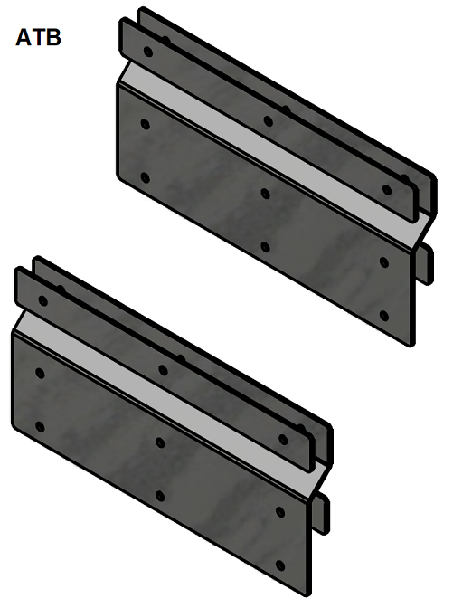 M2450UD-12-20 = 3/16" Aluminum Underbody Side Mounting Extended Kit for 20" Depth Boxes - Grade 8 Hardware Included