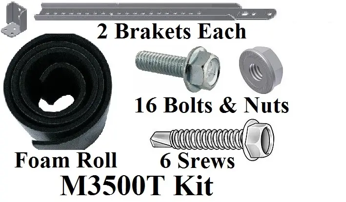 M3500T Top Mount Utility Box Installation Mounting Kit for Top Mount Rail Application.
