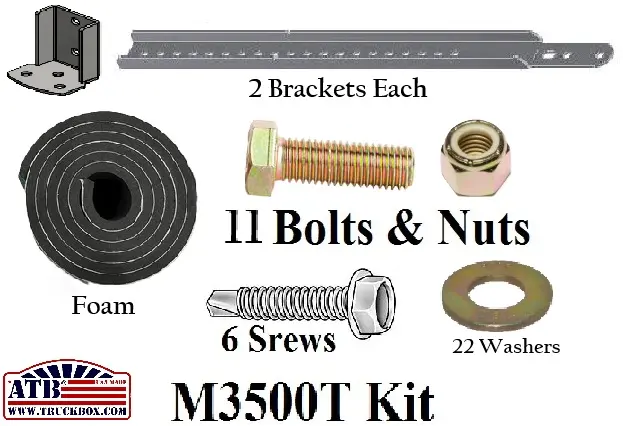 M3500T Top Mount Utility Box Installation Mounting Kit for Top Mount Rail Application.