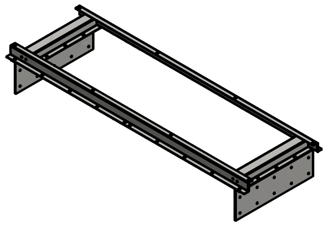 [M36-1836D-BX] M36-1836D-BX - Underbody Top Hanging Mounting Kit, 18"D x 36"W - HD Steel, Powder Coated MX-Black.
