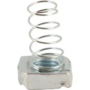 NCNS557N - 3/8"-16 Channel Nut WITH Spring for 1-5/8 x 13/16 & 1" Channel Track & Zinc Coated