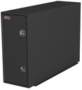 S-CP45 - 48"H x 96"D x 24"W - 14g Steel HD Truck Cross-Pack Box, Straight Bottom, Both End Single Side Open Doors with Gas Springs & DT-Handle Locks, 2-Shelves, 4-Hooks, Built in Frame Mounting Rails, Powder Coated MX-Black