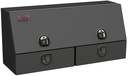 S-DU41 - 21"H x 16"D x 48"W - Steel Drawer Utility Toolbox, HD, Single Top Hinged Door and Double Drawers, DT-T-Handle Locks and Powder Coated MX-Black