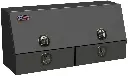 S-DU41 - 28"H x 20"D x 72"W - Steel Drawer Utility Toolbox, HD, Single Top Hinged Door and Double Drawers, DT-T-Handle Locks and Powder Coated MX-Black