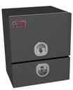 S-DU42 28"H x 20"D x 24"W - Steel Top Mount Service HD Drawer Utility Toolbox, Single Top Hinged Door, Single Drawer w/ Dividers & DT-T-Handle Locks, Powder Coated MX-Black 
