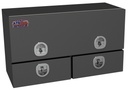 S-DU42 28"H x 20"D x 48"W - Steel Top Mount Service HD Drawer Utility Toolbox, Single Top Hinged Door and Double Drawers, DT-T-Handle Locks and Powder Coated MX-Black Finish.