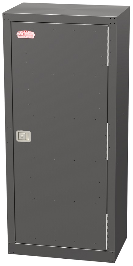 S-MS21 80"H x 18"D x 32"W - 18g Galvanize Machine Storage Cabinet, HD Design, 4 Shelves, No Drawers, 1 Spay Can Holder & 3 Door Shelves, Single Door with Slam Latch and Galvanized Finish
