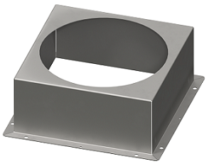8" Connection - 9" x 9" OD - 18g Stainless Steel Ceiling Air Box for Register
