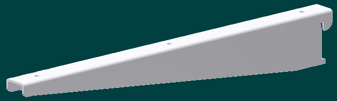 Steel L-Shape Shelf Wall Bracket, One Piece L-Shape Type 10"H x 17"D x 1.5"W 14g, With Mounting Holes and White Powder Coated Finish
