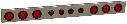 SS-LB4L - 7.5"H x 2"D x 78"W -Stainless Steel Mirror Finish Light Bar Rack - 6 = 4 Red LEDs and 4 = 2.5 Red LEDs